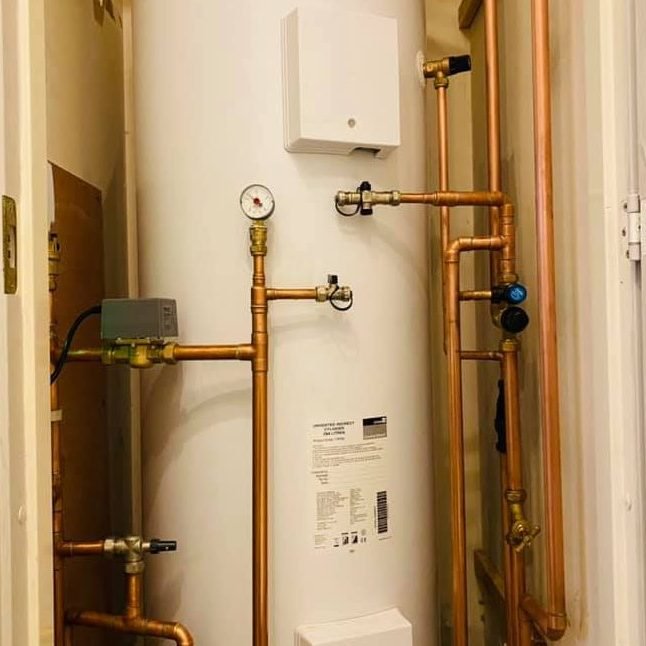 unvented hot water cylinder installation